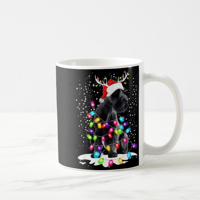Taza De Café Cute Schnauzer With Christmas Lights  (Derecha)