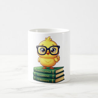 Taza De Café Cute Scholar Chick Reading Books