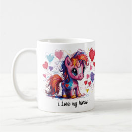 Taza De Café Cute Scribble Pony 1