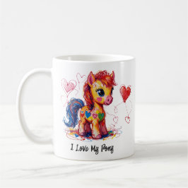 Taza De Café Cute Scribble Pony 1