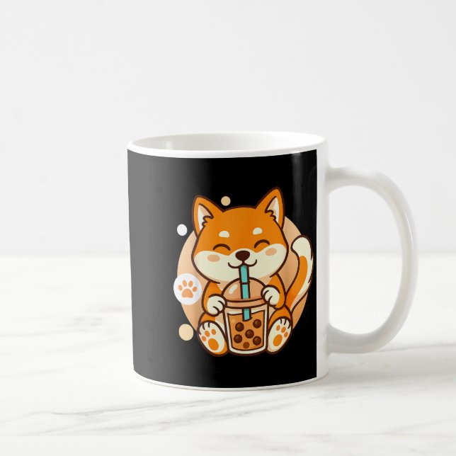 Taza De Café Cute Shiba Inu Dog Bubble Boba Tea Anime Kawaii Ne (Derecha)