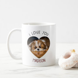 Taza De Café Cute shih tzu love Valentine heart photo