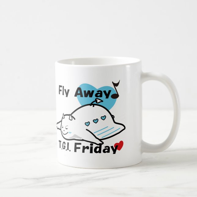 Taza De Café Cute Shy Devil en feliz viernes (Derecha)