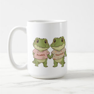 Taza De Café Cute Siempre Juntos Cocodrilo Pareja Camiseta a Ju