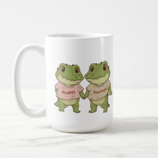 Taza De Café Cute Siempre Juntos Cocodrilo Pareja Camiseta a Ju