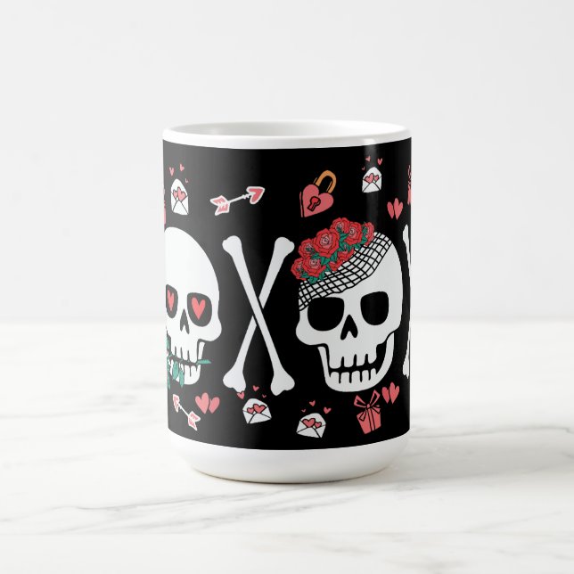 Taza De Café Cute Skully Valloween Valentine XOXO (Centro)