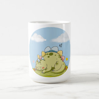 Taza De Café Cute Sleeping Baby Dinosaur Pastel Mug