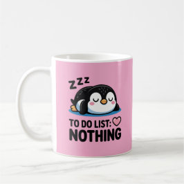 Taza De Café cute sleeping penguin, to do list nothing