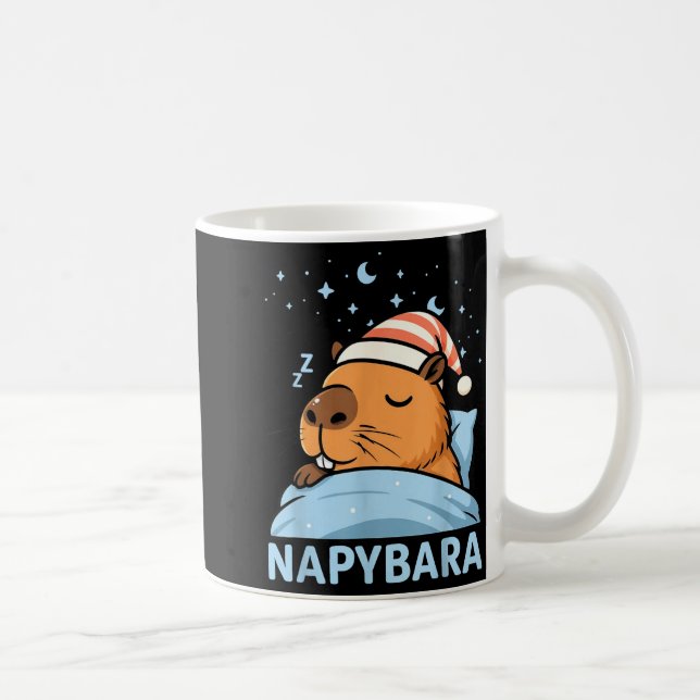 Taza De Café Cute Sleepy Capybara Funny Napybara Pajamas  (Derecha)