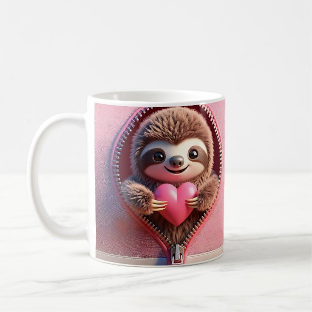 Taza De Café Cute Sloth Valentine Mug (Izquierda)