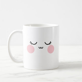 Taza De Café Cute Smiling Face Mug  Modern Aesthetic