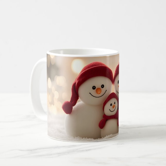 Taza De Café Cute Snowman Family Winter Christmas (Anverso izquierdo)