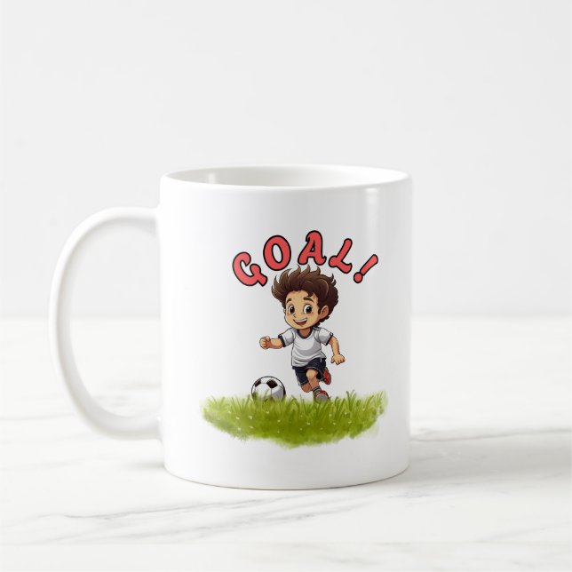 Taza De Café Cute Soccer Kid Cartoon Sports Design (Izquierda)