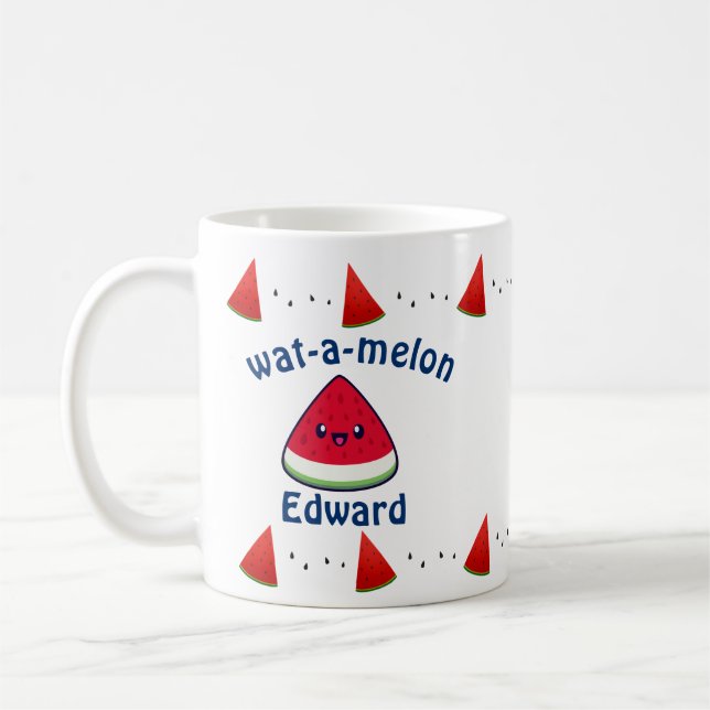 Taza De Café Cute Sonriente sandía Kawaii (Izquierda)