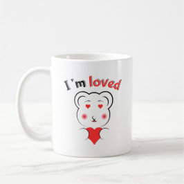 Taza De Café Cute, soy amor por el oso, cara Minimalista con