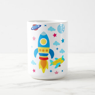 Taza De Café Cute Spacecraft Rocket Ships Pattern