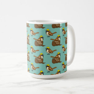 Taza De Café Cute Sparrow Chocolate Egate Happy Easter Pattern