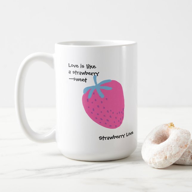 Taza De Café Cute Strawberry Love – Valentine’s Day  (Con donut)
