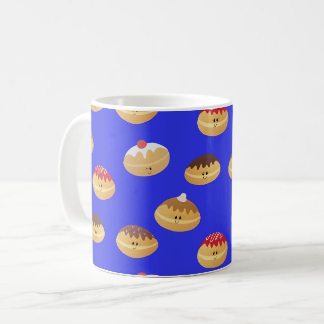 Taza De Café Cute Sufganiyot Pattered (Anverso izquierdo)