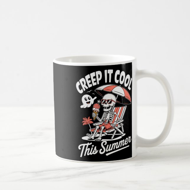 Taza De Café Cute Summerween Ghost Funny Beach Halloween (Derecha)