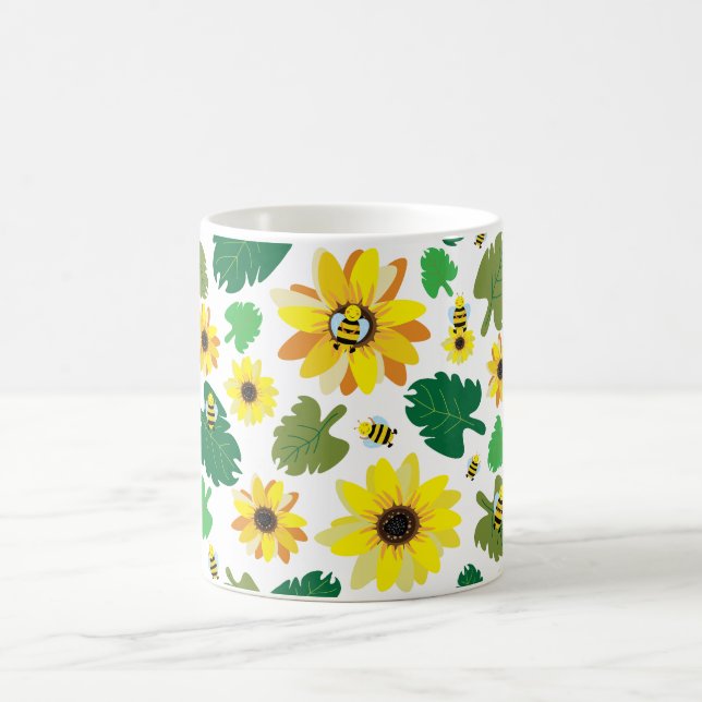 Taza De Café Cute Sunflower Bee (Centro)