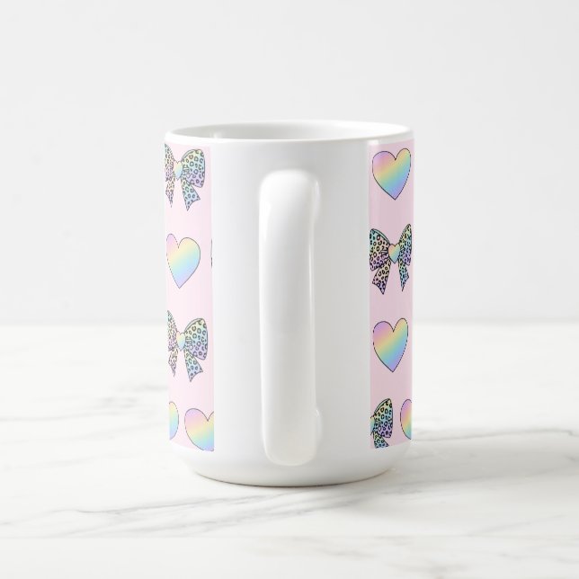 Taza De Café  cute sweet rainbow hearts pastel gradient pattern (Mango)