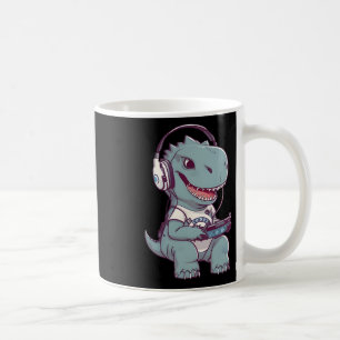 Taza De Café Cute T. Rex-dinosaur Jugando Videojuegos Gam