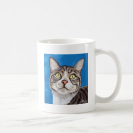 Taza De Café Cute Tabby Cat Painting