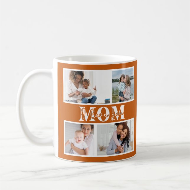 Taza De Café Cute te te amo foto del Día de la Madre (Izquierda)