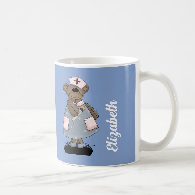 Taza De Café Cute Teddy Bear Nombre personalizado Mug Regalo pa (Derecha)