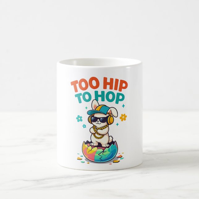 Taza De Café Cute Too Hip to Hop Bunny Artwork (Centro)