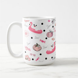 Taza De Café Cute Tropical Halloween – Ghosts & Flamingos