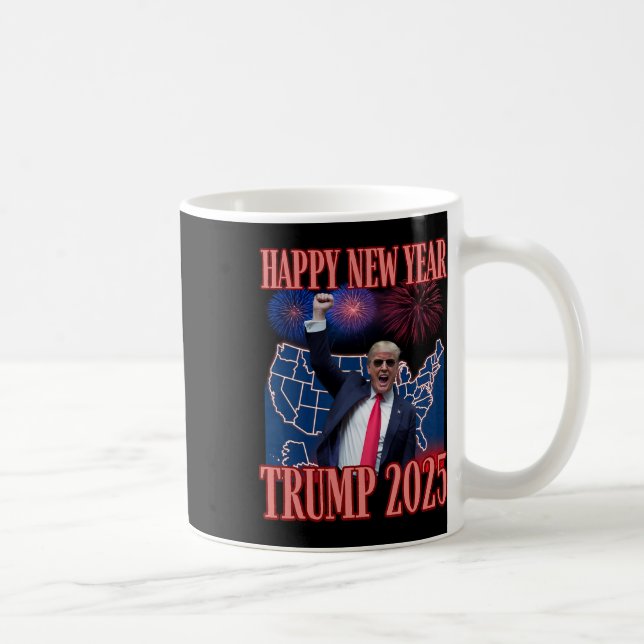 Taza De Café Cute Trump Feliz Año Nuevo 2025 45 47 Outlaw Won S (Derecha)