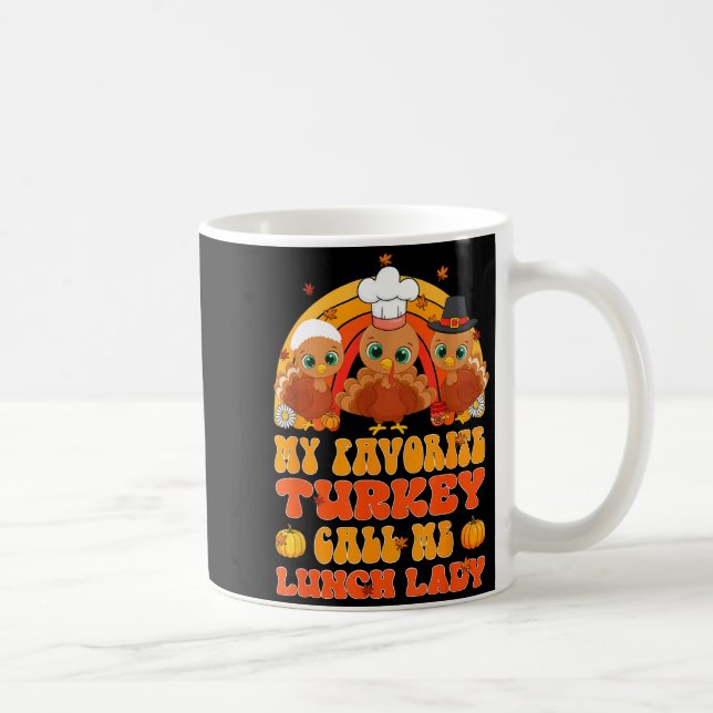 Taza De Café Cute Turkey Gift Funny Kitchen Staff Retro Fall De (Derecha)