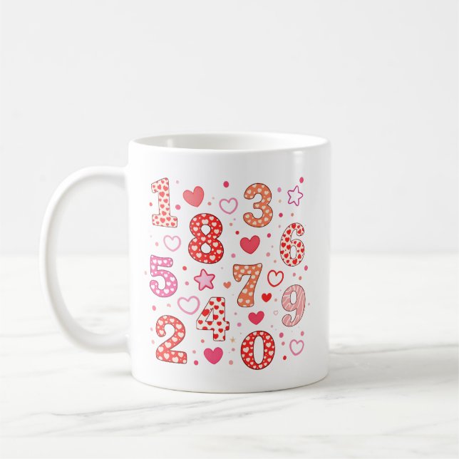 Taza De Café Cute Unicorn Numbers Maths Mug for Kids (Izquierda)