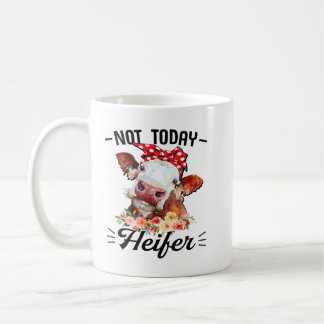 Taza De Café Cute vaca no es hoy Heifer regalo floral para el a