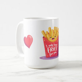 Taza De Café Cute Valentine French Fries Juego de Palabras