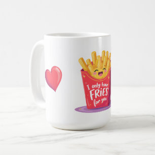 Taza De Café Cute Valentine French Fries Juego de Palabras