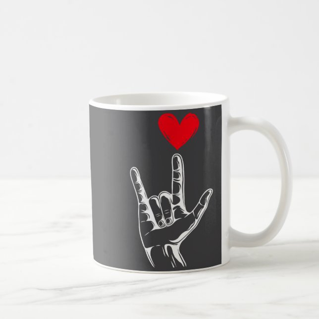 Taza De Café Cute Valentines Day I Love You Hand Sign Language  (Derecha)