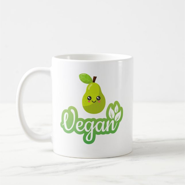 Taza De Café Cute Vegan Funny Gift Coffee Mug (Izquierda)