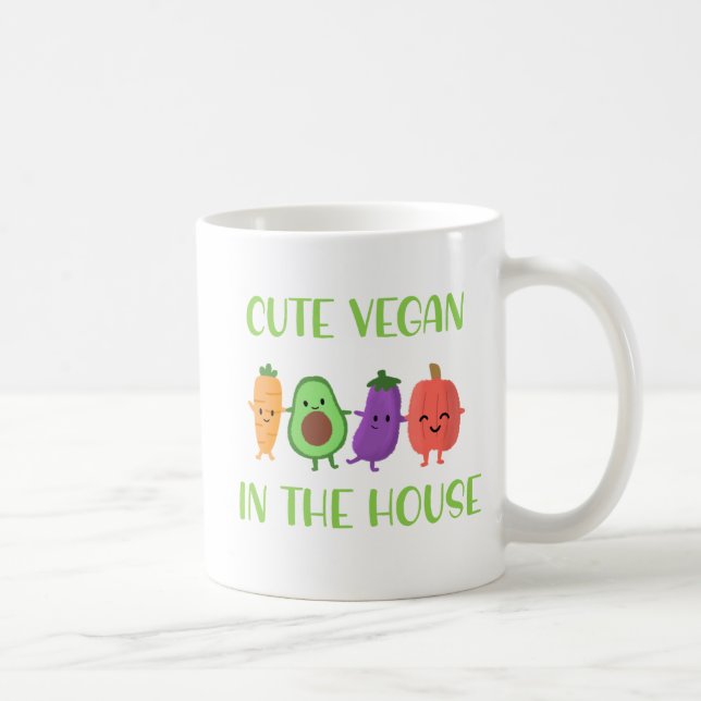 Taza De Café Cute Vegan In the House Funny Cita (Derecha)