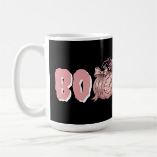 Taza De Café Cute Vintage Calabaza Rosa y Araña - Halloween BOO