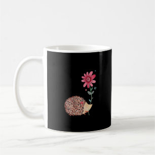 Taza De Café Cute Vintage Hedgehog & Flower Art & Gift