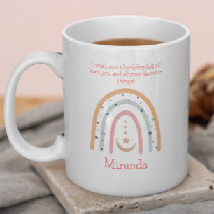 Taza De Café Cute Watercolor Boho Niños Celebración del Cumplea