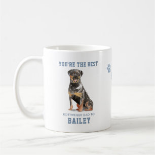 Taza De Café Cute Watercolor Mejor Papá de Rottweiler Foto