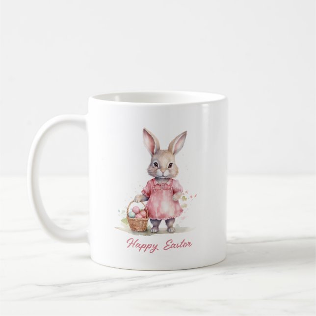Taza De Café Cute Watercolor vintage Abundancia de Pascua en ve (Izquierda)