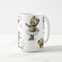 Taza De Café Cute Watercolour Ballerina Bear Design in tutus