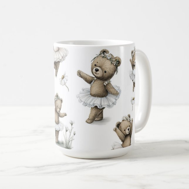 Taza De Café Cute Watercolour Ballerina Bear Design in tutus (Anverso derecho)