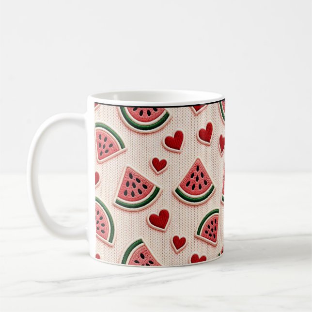 Taza De Café Cute Watermelon and Hearts Pattern Coffee Mug - Sw (Izquierda)