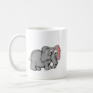 Taza De Café Cute Whimsical Hand-Drawn Elephant Illustration